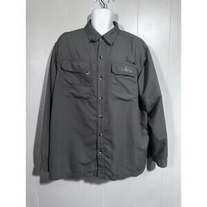 Habit Men's fishing shirt size XL grey vented button long sleeve